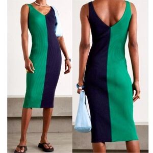 New STAUD Dana Colorblock Sleeveless Dress